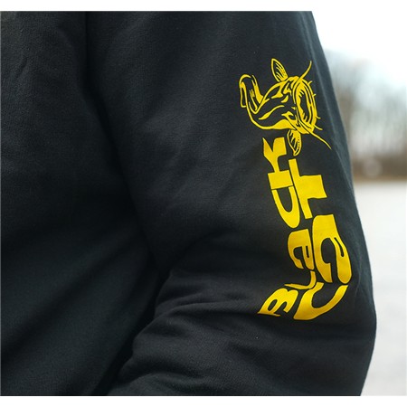 HERRSWEATSHIRT BLACK CAT BLACK ZIPPED HOODY - SVART