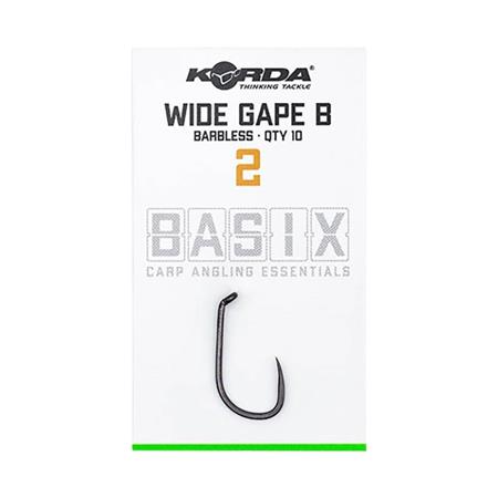 Hook Carp Korda Basix Wide Gape Barbless - Pack Of 10