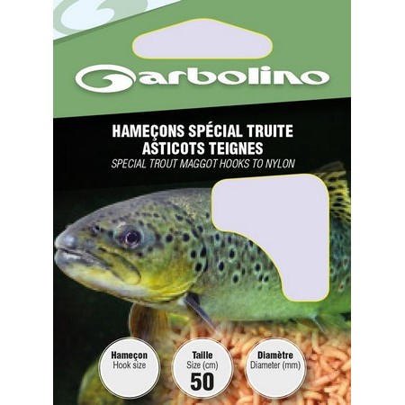 Hook To Nylon Garbolino Special Ringworms Maggots Trout - Pack Of 10