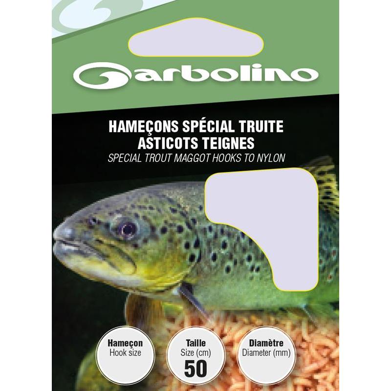 Garbolino Competition Trout Asticot Tied Hook Nylon 12 Green 16