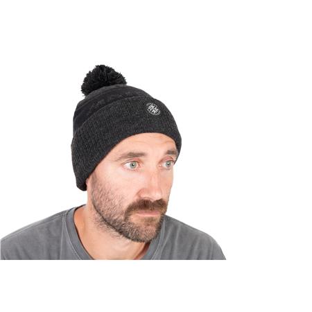 HUE FOX MATRIX GREY SHERPA BOBBLE HAT - GRÅ
