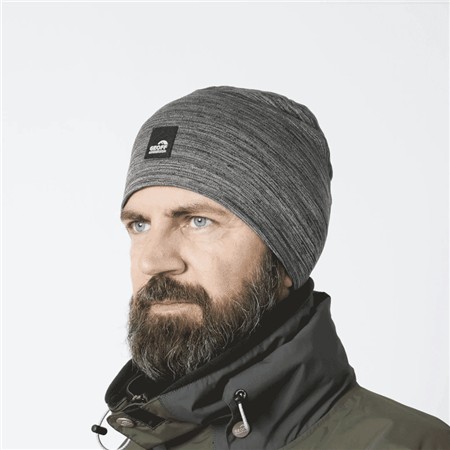 HUE GEOFF ANDERSON WIZWOOL 210 HOOD - GRÅ