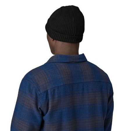 HUE PATAGONIA FISHERMANS ROLLED BEANIE - SORT