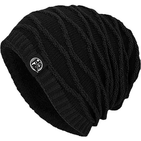 Hue Til Herre Hot Spot Design Beanie Hsd With Fur - Sort
