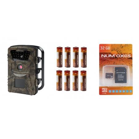 HUNTING CAMERA PACK NUMAXES PIE1048 + 8 PILES AA + CARTE MÉMOIRE 32GB