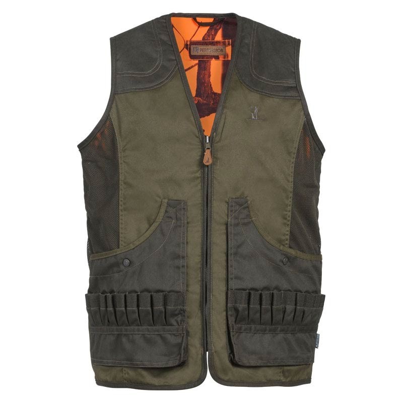 Hunting vest man percussion savane reversible ghost camo