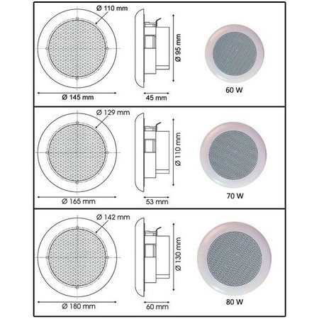 Ηχείο Euromarine Εντοιχιζόμενο Hi-Fi - Λευκό