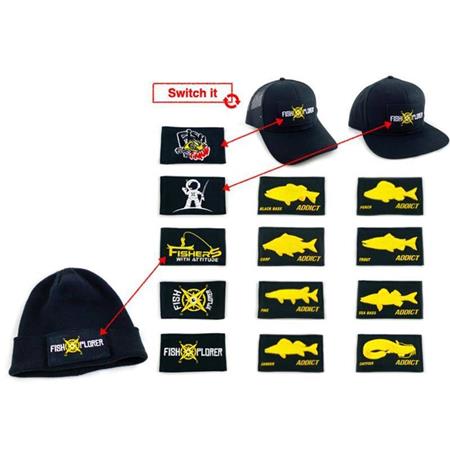 INTERCHANGEABLE SCRATCH FISHXPLORER POUR CASQUETTE / BONNET URBAIN ASTRO PÊCHEUR - NOIR