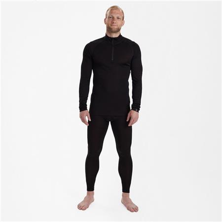 INTIMO UOMO DEERHUNTER MAILLOT DE CORPS DEMI-ZIPPÉ QUINN MERINO - BLACK OAK