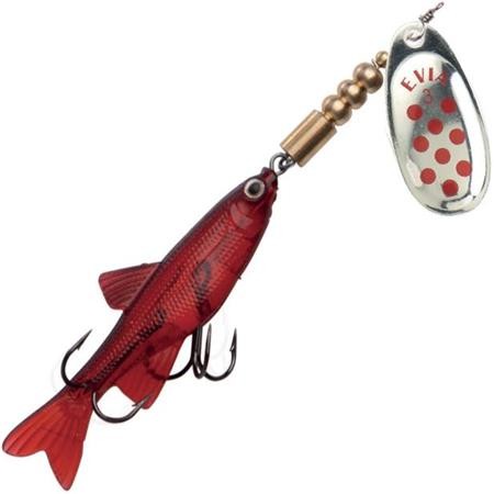 Isca Giratória Evia Minnow Mod 11Bis Rouge - Argent Points Rouges