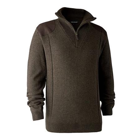 Jersey Hombre Deerhunter Sheffield With Zip-Neck - Marron