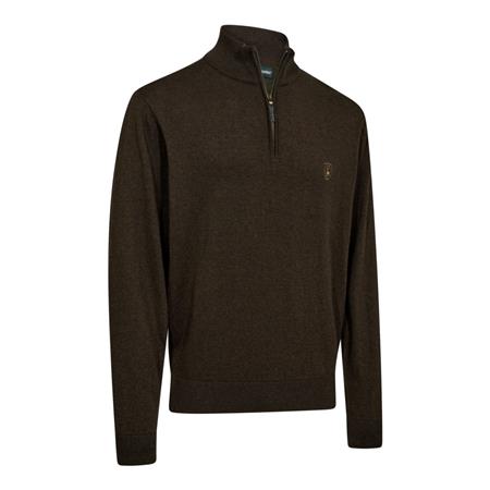 Jersey Hombre Deerhunter Tricot Harrington ½-Zip - Brown Melange