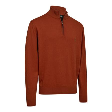 Jersey Hombre Deerhunter Tricot Harrington ½-Zip - Oak Rust Melange
