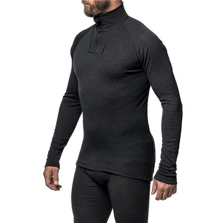 JERSEY MIXTO WOOLPOWER ZIP TURTLENECK LITE - NOIR