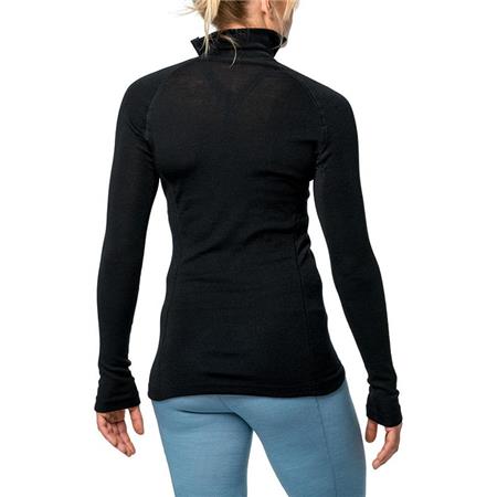 JERSEY MIXTO WOOLPOWER ZIP TURTLENECK LITE - NOIR