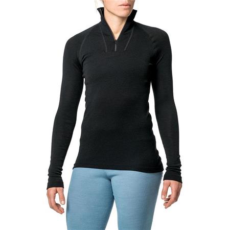 JERSEY MIXTO WOOLPOWER ZIP TURTLENECK LITE - NOIR