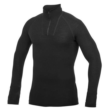 JERSEY MIXTO WOOLPOWER ZIP TURTLENECK LITE - NOIR