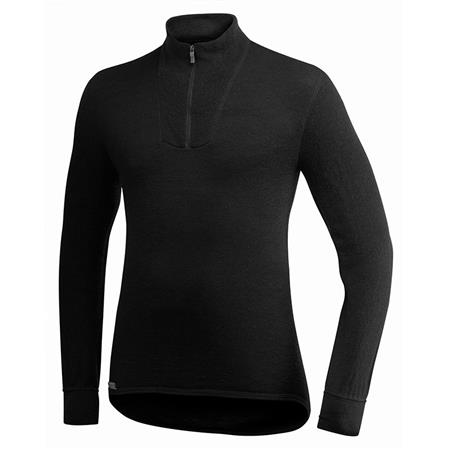 Jersey Unisex Woolpower Zip Turtleneck 400 - Noir