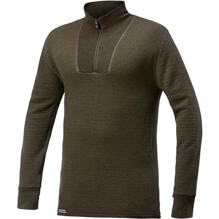 Jersey Unisex Woolpower Zip Turtleneck 400 - Vert