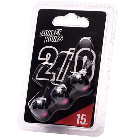 JIGHOVED MONKEY LURES - SORT/ROSA - PAKKE MED 3