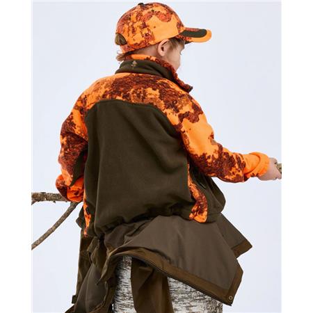 JUNIOR FLEECE PINEWOOD FURUDAL HUNTERS CAMOU FLEECE KID - STRATA BLAZE/GREEN