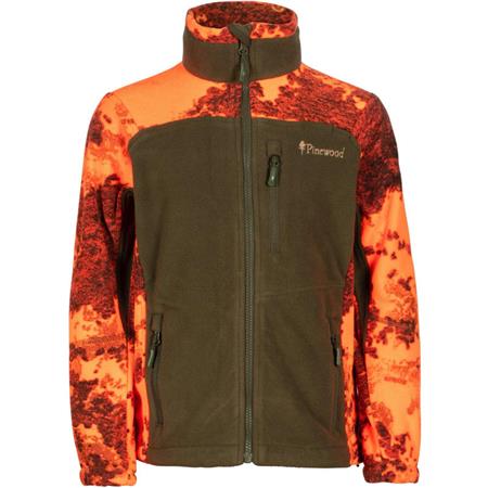 Junior Fleece Pinewood Furudal Hunters Camou Fleece Kid - Strata Blaze/Green
