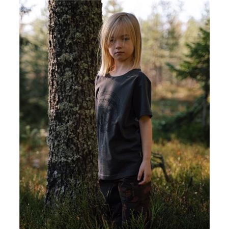 JUNIOR SHORT SLEEVE TEE SHIRT PINEWOOD SALMON KID - ANTHRACITE