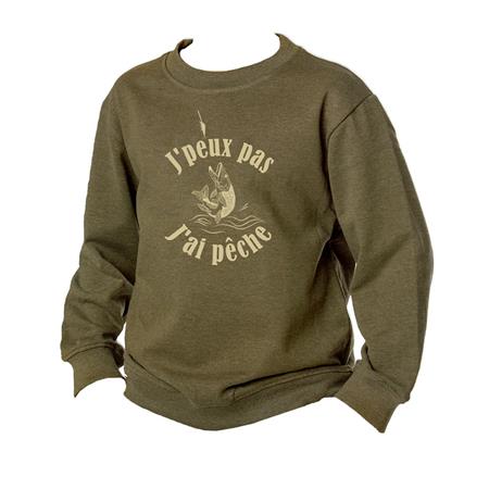 Junior Sweatshirt Bartavel J'peux Pas J'ai Pêche - Kaki