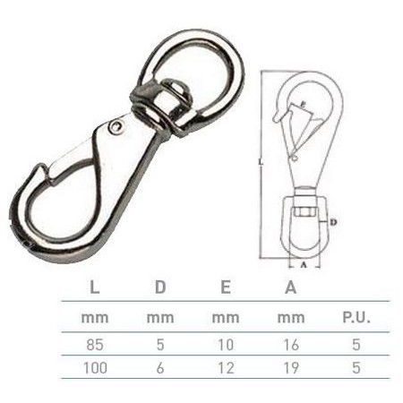 Karabińczyk Krętlik Żaglowy Pike'n Bass Stop Aluminiumowy