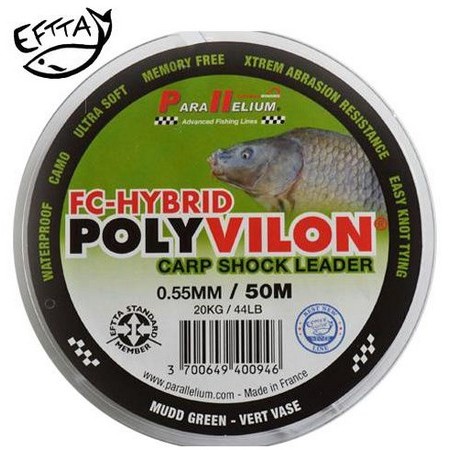 Karpe Forfang Parallelium Polyvilon Hybrid Carp Shock Leader - 50 M