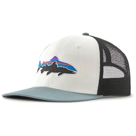 Kasket Patagonia Fitz Roy Trout Trucker Hat - Hvid/Blå Salvie