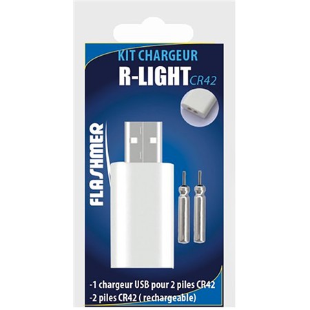 KIT CARICATORE FLASHMER R-LIGHT POUR PILES RECHARGEABLES