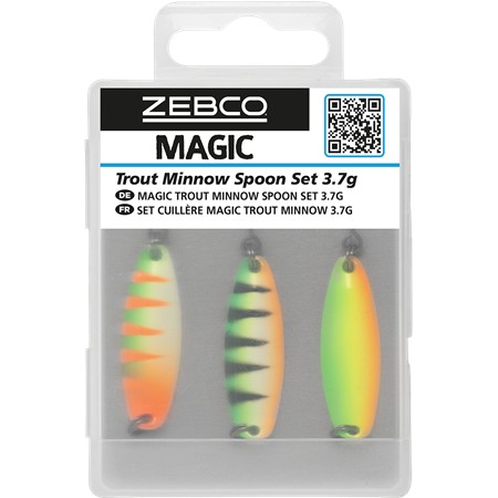 Kit Cuillers Ondulantes Zebco Magic Trout Minnow Spoon Set