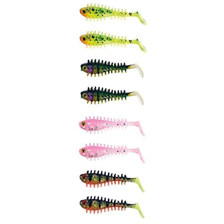Kit De Iscas Macias Fox Rage Micro Spikey Fry Tail Uv Mixed Colour