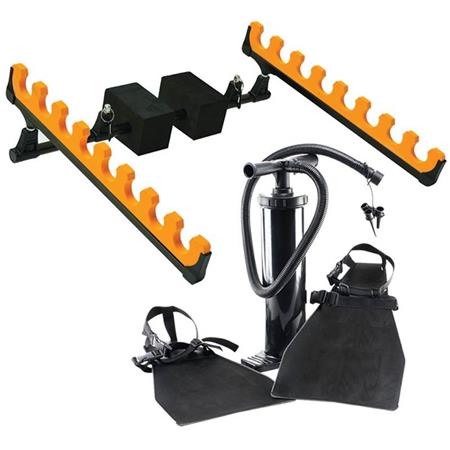 Kit Float Tube Bomba, Barbatanas E Suporte De Cana Devaux Cap-V Bomba, Palmas E Suporte Cana