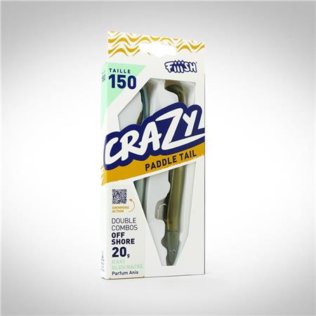 KIT GEMONTEERD SOFTBAIT FIIISH DOUBLE COMBO CRAZY PADDLE TAIL 150