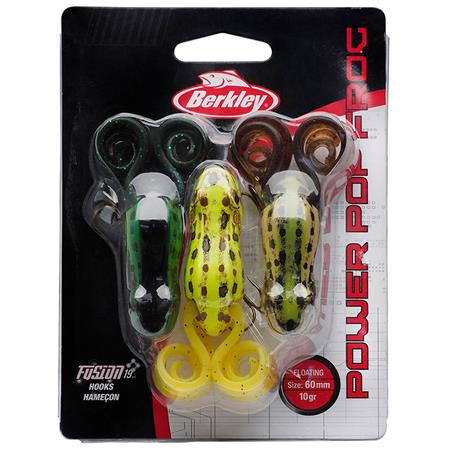 Kit Gummiköder Berkley Power Pop Frog - 3Er Pack