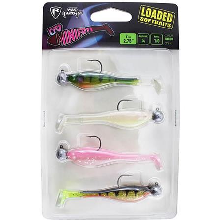 KIT GUMMIKÖDER FOX RAGE MINI FRY LOADED UV MIXED COLOUR PACK