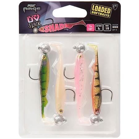 KIT GUMMIKÖDER FOX RAGE SLICK SHAD LOADED UV MIXED COLOUR PACKS