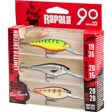 Kit Isca Dura Rapala 90 Years Lure Kit Shad Rap Mid Bright