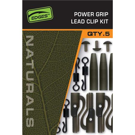 ΚΙΤ ΚΛΙΠ ΜΟΛΎΒΔΟΥ FOX EDGES NATURALS POWER GRIP LEAD CLIP KIT