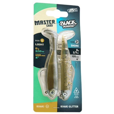 Kit Leurre Souple Armé Fiiish Mix De Produse Shore Master Shad/Black Minnow
