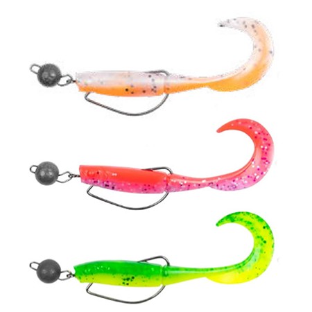 KIT LEURRE SOUPLE ARMÉ ZEBCO PACK DEMONIC CURLY TAILS - 7.5CM - PAR 3