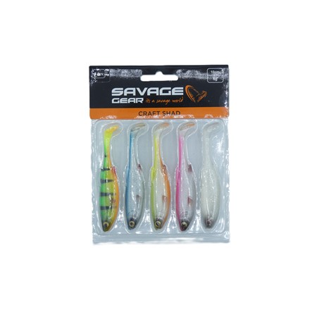 Kit Leurre Souples Savage Gear Craft Shad Mix - 10Cm - Pack Eaux Teintées - Par 5