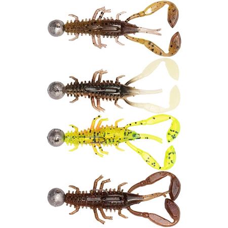 Kit Leurres Souples Armés Fox Rage Ultra Uv Micro Critter Mixed Colour Loaded Lure Pack