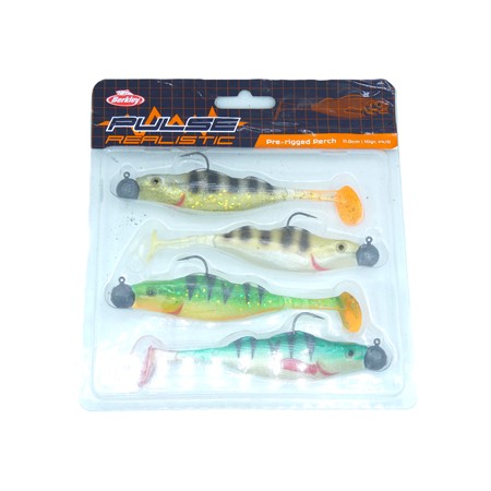 Kit Leurres Souples Berkley Pulse Realistic Perch Prerigged - 11Cm