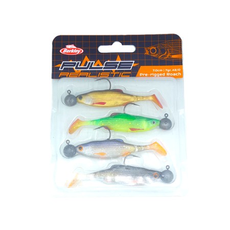 Kit Leurres Souples Berkley Pulse Realistic Roach Prerigged - 7Cm