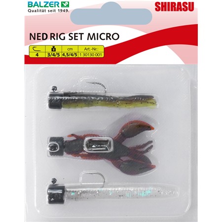 Kit Med Riggade Mjukplastbeten Balzer Micro Net Rig Set