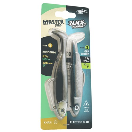 Kit Montierter Gummiköder Fiiish Offshore-Produktmix Master Shad/Black Minnow