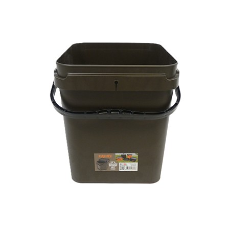 Kit Seau Carre Rok Fishing Square Bucket Complet - 17L - Vert-Marron